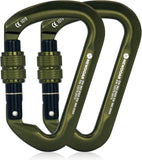 Professional CE Certified 30kN-6744lbs Climbing Carabiner-Screwgate/ArmyGreen