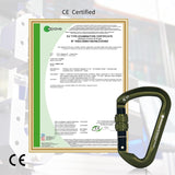Professional CE Certified 30kN-6744lbs Climbing Carabiner-Screwgate/ArmyGreen