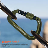 Professional CE Certified 30kN-6744lbs Climbing Carabiner-Screwgate/ArmyGreen