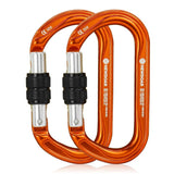 NewDoar 25KN CE&UIAA Certified Climbing Screwgate Locking Carabiner Professional O-Shaped Heavy Duty Carabiner