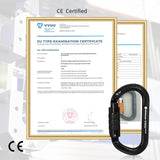 25KN CE&UIAA Certified Climbing Auto- Locking Carabiner Professional O-Shaped Heavy Duty Carabiner