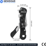 Climbing Stop Descender Rappelling Belay for Rope 9-12mm Novices for Rescue-Black