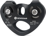 NewDoar CE Certified 25/28KN Tandem Double Speed Pulley-Black