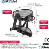 NewDoar Thickness Climbing Harness, Wider Half Body Harness(Upgrade Black)