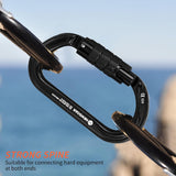 25KN CE&UIAA Certified Climbing Auto- Locking Carabiner Professional O-Shaped Heavy Duty Carabiner