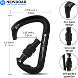 Professional CE Certified 30kN-6744lbs Climbing Carabiner-Screwgate/Black