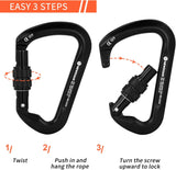 Professional CE Certified 30kN-6744lbs Climbing Carabiner-Screwgate/Black