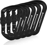 Professional CE Certified 30kN-6744lbs Climbing Carabiner-Screwgate/Black