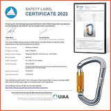 NewDoar 28KN UIAA & CE Certified Auto Climbing Carabiner -Grey 5pcs