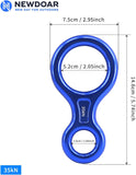 NewDoar 8 Descender Downhill Equipment Rigging Plate 35kN Rescue-Blue