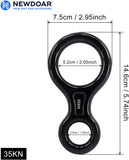NewDoar 8 Descender Downhill Equipment Rigging Plate 35kN Rescue-Black
