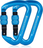 Professional CE Certified 30kN-6744lbs Climbing Carabiner-Screwgate/Blue