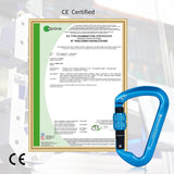Professional CE Certified 30kN-6744lbs Climbing Carabiner-Screwgate/Blue