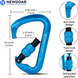 Professional CE Certified 30kN-6744lbs Climbing Carabiner-Screwgate/Blue