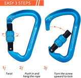 Professional CE Certified 30kN-6744lbs Climbing Carabiner-Screwgate/Blue