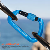 Professional CE Certified 30kN-6744lbs Climbing Carabiner-Screwgate/Blue