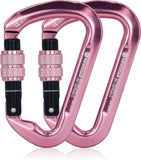 Professional CE Certified 30kN-6744lbs Climbing Carabiner-Screwgate/Pink