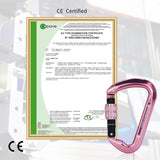 Professional CE Certified 30kN-6744lbs Climbing Carabiner-Screwgate/Pink