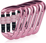 Professional CE Certified 30kN-6744lbs Climbing Carabiner-Screwgate/Pink