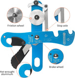 NewDoar Climbing Stop Descender Rappelling Belay for Rope 9-12mm Novices for Rescue-Blue