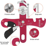 NewDoar Climbing Stop Descender Rappelling Belay for Rope 9-12mm Novices for Rescue-Red