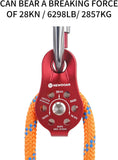 NewDoar Fixed Plate Micro Pulley-Red,26KN CE Certified(26KN Red 2pcs)