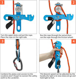 NewDoar Climbing Stop Descender Rappelling Belay for Rope 9-12mm Novices for Rescue-Blue