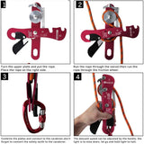 NewDoar Climbing Stop Descender Rappelling Belay for Rope 9-12mm Novices for Rescue-Red