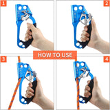 NewDoar Hand Ascender & Foot Ascender & Foot Loop Set (Right Blue Set)