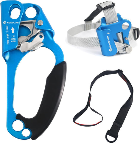 NewDoar Hand Ascender & Foot Ascender & Foot Loop Set (Right Blue Set)