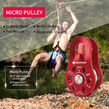 NewDoar Fixed Plate Micro Pulley-Red,26KN CE Certified(26KN Red 2pcs)