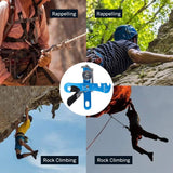 NewDoar Climbing Stop Descender Rappelling Belay for Rope 9-12mm Novices for Rescue-Blue