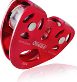 NewDoar CE Certified 25/28KN Tandem Double Speed Pulley-Red