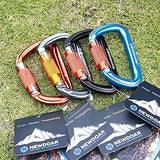 NewDoar 28KN UIAA & CE Certified Auto Climbing Carabiner -Red 5pcs