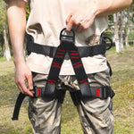 NewDoar Thickness Climbing Harness, Wider Half Body Harness(Upgrade Black)