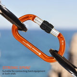 NewDoar 25KN CE&UIAA Certified Climbing Screwgate Locking Carabiner Professional O-Shaped Heavy Duty Carabiner