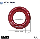 NewDoar Rappel Ring 25kN Gold Large O-Ring Rope Connector for Rock Climbing Arborist