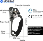 NewDoar UIAA & CE Certified Right Hand Ascender for 8~13MM Rope - Grey