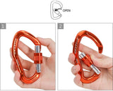 NewDoar Auto 23KN and Screw 24KN Locking Climbing Clip Aluminum Alloy for Climbing