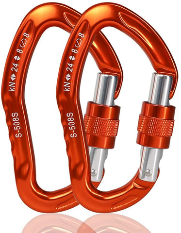NewDoar Auto 23KN and Screw 24KN Locking Climbing Clip Aluminum Alloy for Climbing