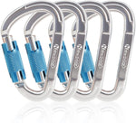 NewDoar 24-30KN Auto Locking Clips D-Shaped Heavy Duty for Camping, Hiking, Swing, Hammock