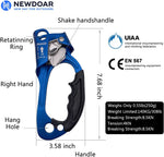 NewDoar UIAA & CE Certified Right Hand Ascender for 8~12MM Rope - Pro Blue