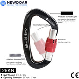 NewDoar Heavy Duty Locking Clips 24KN/5400lbs,Screwgate Locking for Keychain Dog Leashes&Harness