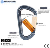 NewDoar 24-30KN Auto Locking Clips D-Shaped Heavy Duty for Camping, Hiking, Swing, Hammock