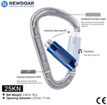 NewDoar 24-30KN Auto Locking Clips D-Shaped Heavy Duty for Camping, Hiking, Swing, Hammock