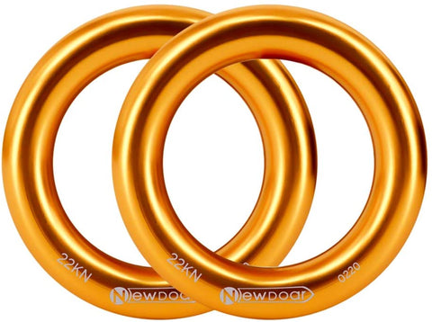 NewDoar Rappel Ring 25kN Gold Large O-Ring Rope Connector for Rock Climbing Arborist
