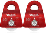 NewDoar CE Certified 20kN Micro Pulley Fixed Side Trolley for Climbing Rescue