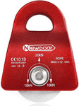 NewDoar CE Certified 20kN Micro Pulley Fixed Side Trolley for Climbing Rescue
