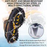 NewDoar Ice Cleats Crampons Traction,19 Spikes Stainless Steel Anti Slip Ice Snow Grips