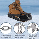 NewDoar Ice Cleats Crampons Traction,19 Spikes Stainless Steel Anti Slip Ice Snow Grips